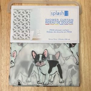 Splash French Bulldog Frenchie PEVA shower curtain 70 x 72